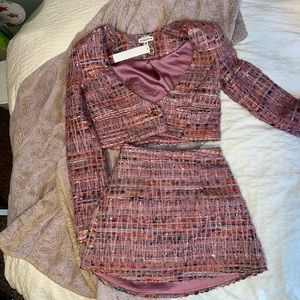Retails for $370 Brand new with tags- FLL Dionne mini skirt and blazer set💞